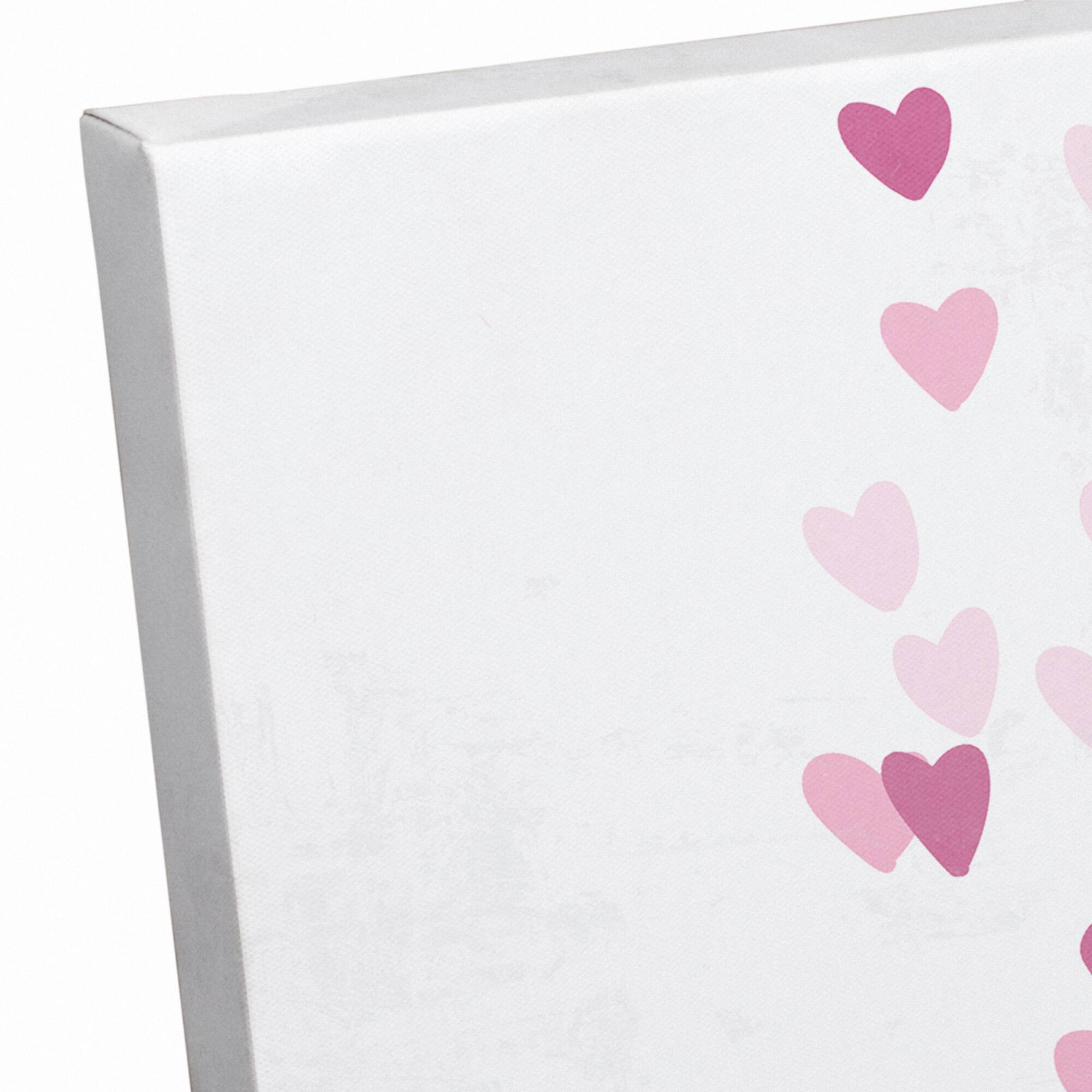 Pink Bike with Hearts Canvas Wall Art